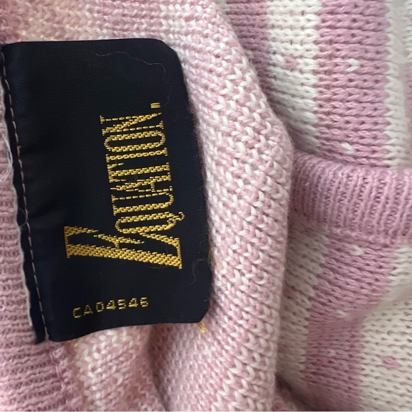 Equation cardigan vintage pink white Pearl buttons knitted stunning luxury top - Picture 5 of 9